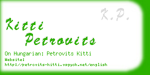 kitti petrovits business card